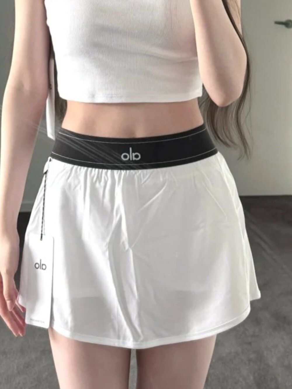 Alo Yoga Match Point Tennis Skirt White 🤾♀️ NWT Built In Shorts Pickleball ✨ - Picture 9 of 10